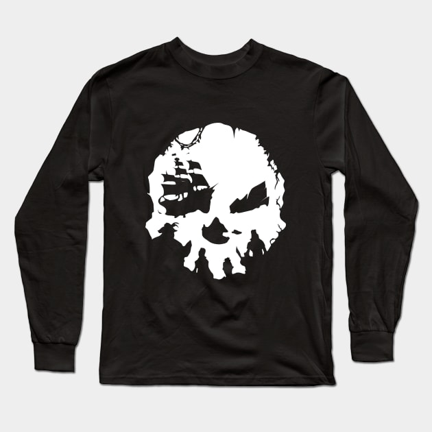 pirate skull (seas of thieves) Long Sleeve T-Shirt by acatalepsys 